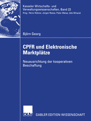 cover image of CPFR und Elektronische Marktplätze
